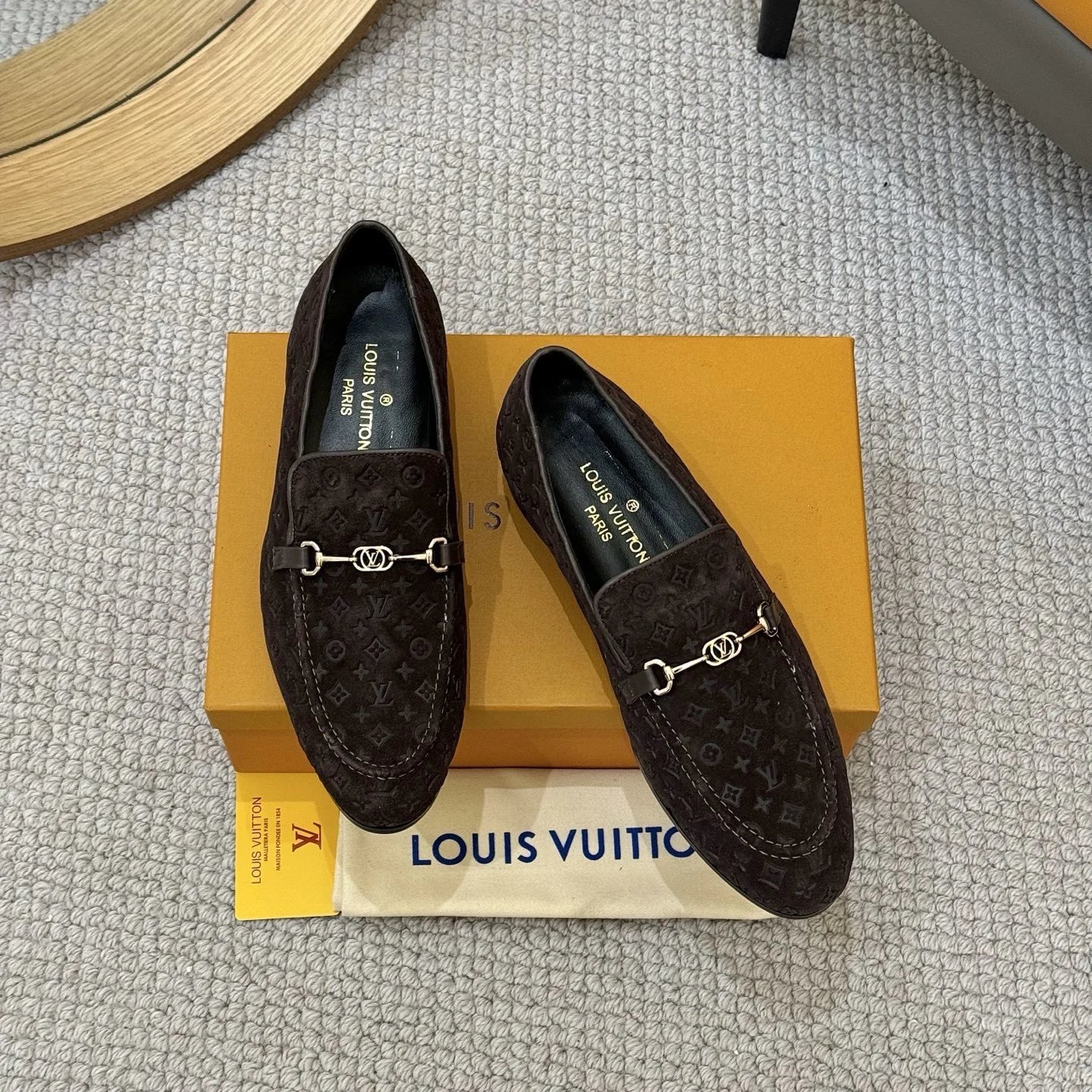 Louis Vuitton Upper Case Loafer Dark Brown Suede Monogram