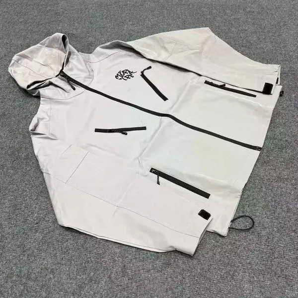Design Windbreaker Jacket Light Blue Outerwear - 4
