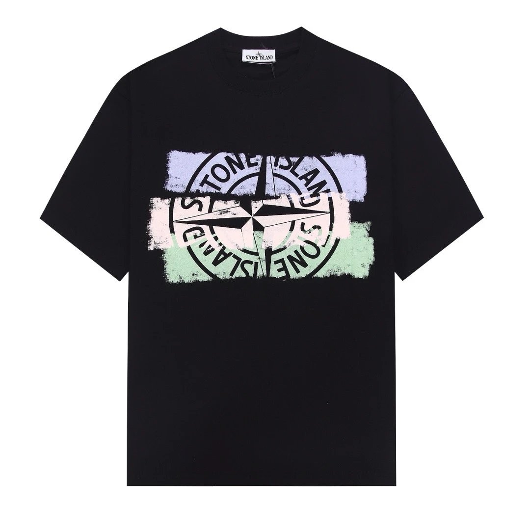 Stone Island Compass Double Print Tee Black