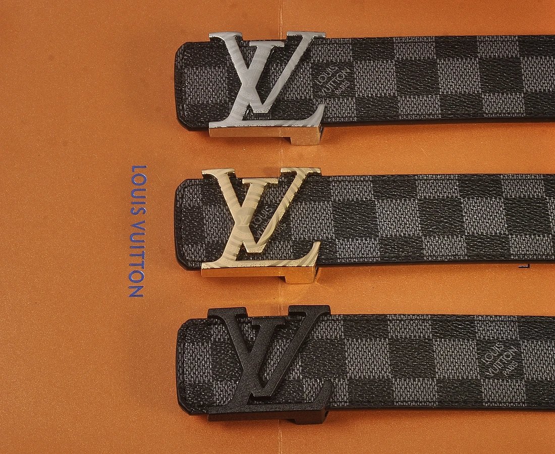 Louis Vuitton Damier Ebène Reversible Belt Brown Gold Leather Belt - 6