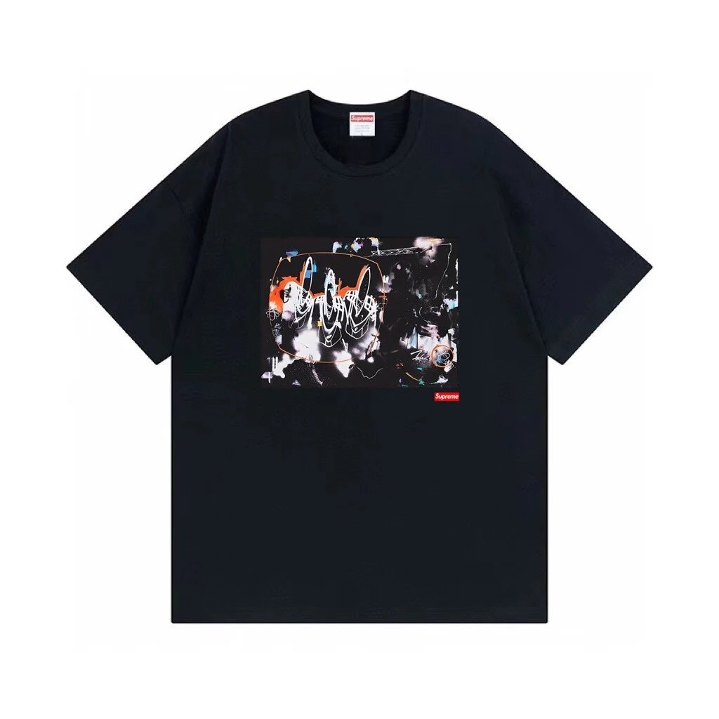 Supreme Abstract Graffiti Graphic Tee Black