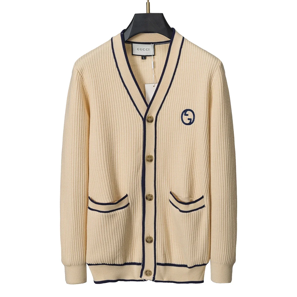 Gucci GG Logo Ribbed Cardigan 