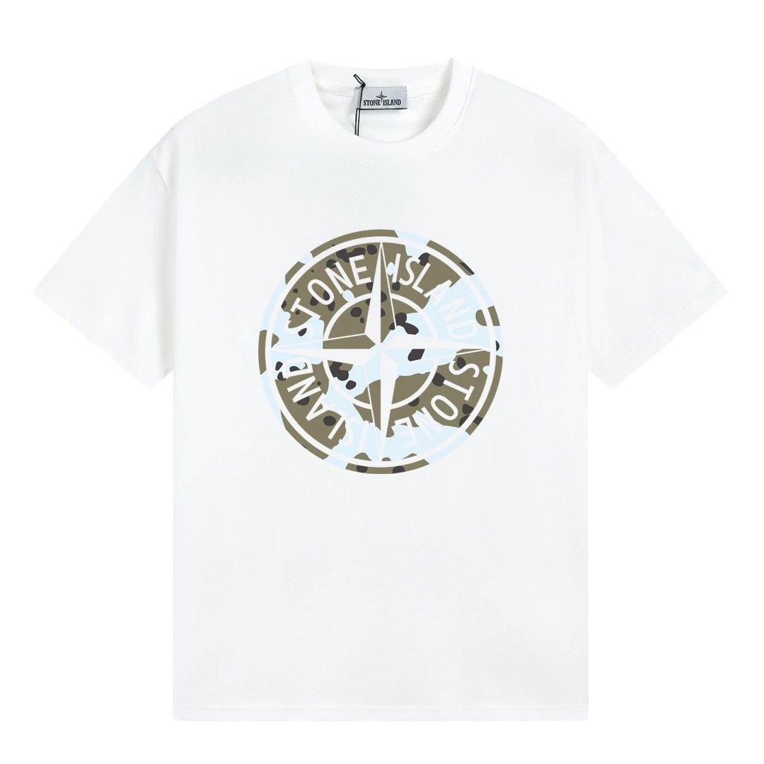 Stone Island Camo Compass Tee White
