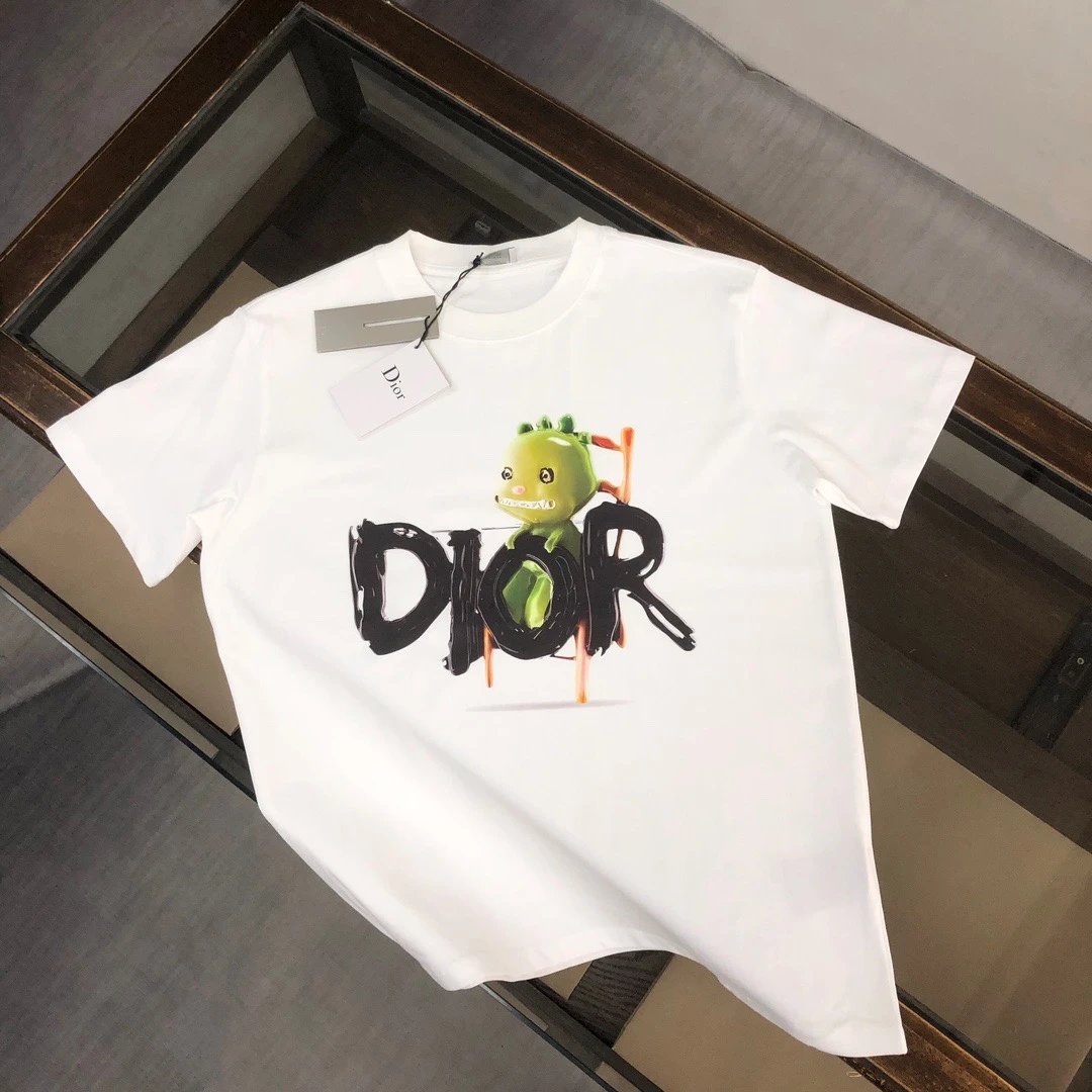Dior Kaws Green Monster Graphic Tee White
