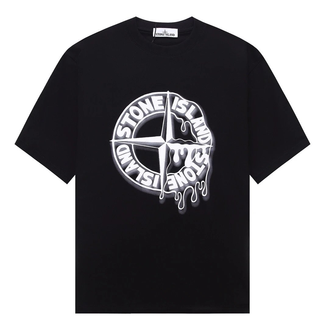 Stone Island Drip Compass Tee Black