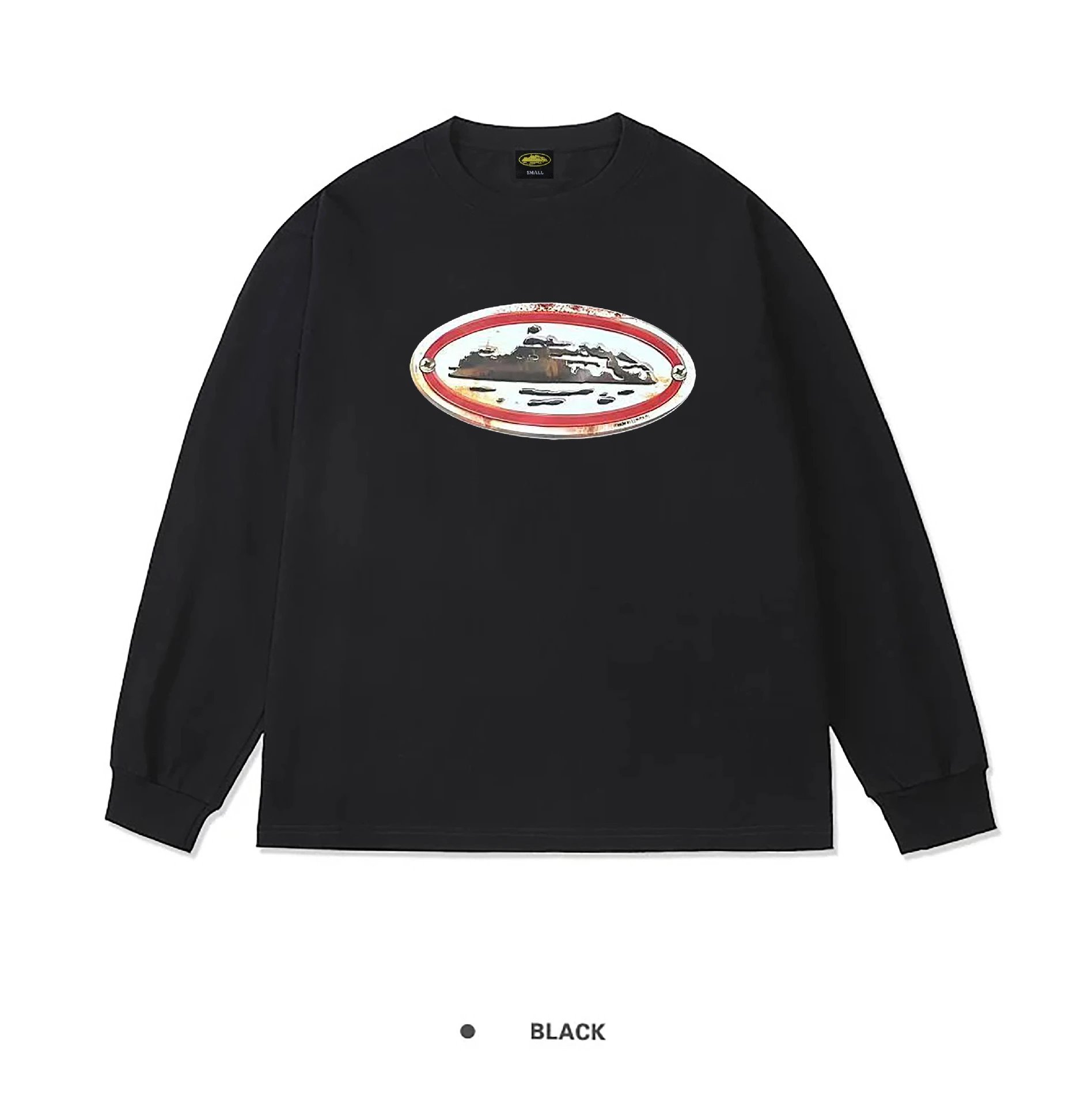 Corteiz Alcatraz Rusty Plaque Long Sleeve Black
