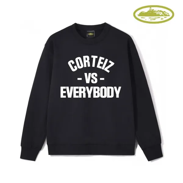 Corteiz Cortez vs Everybody Black Hoodie - 1