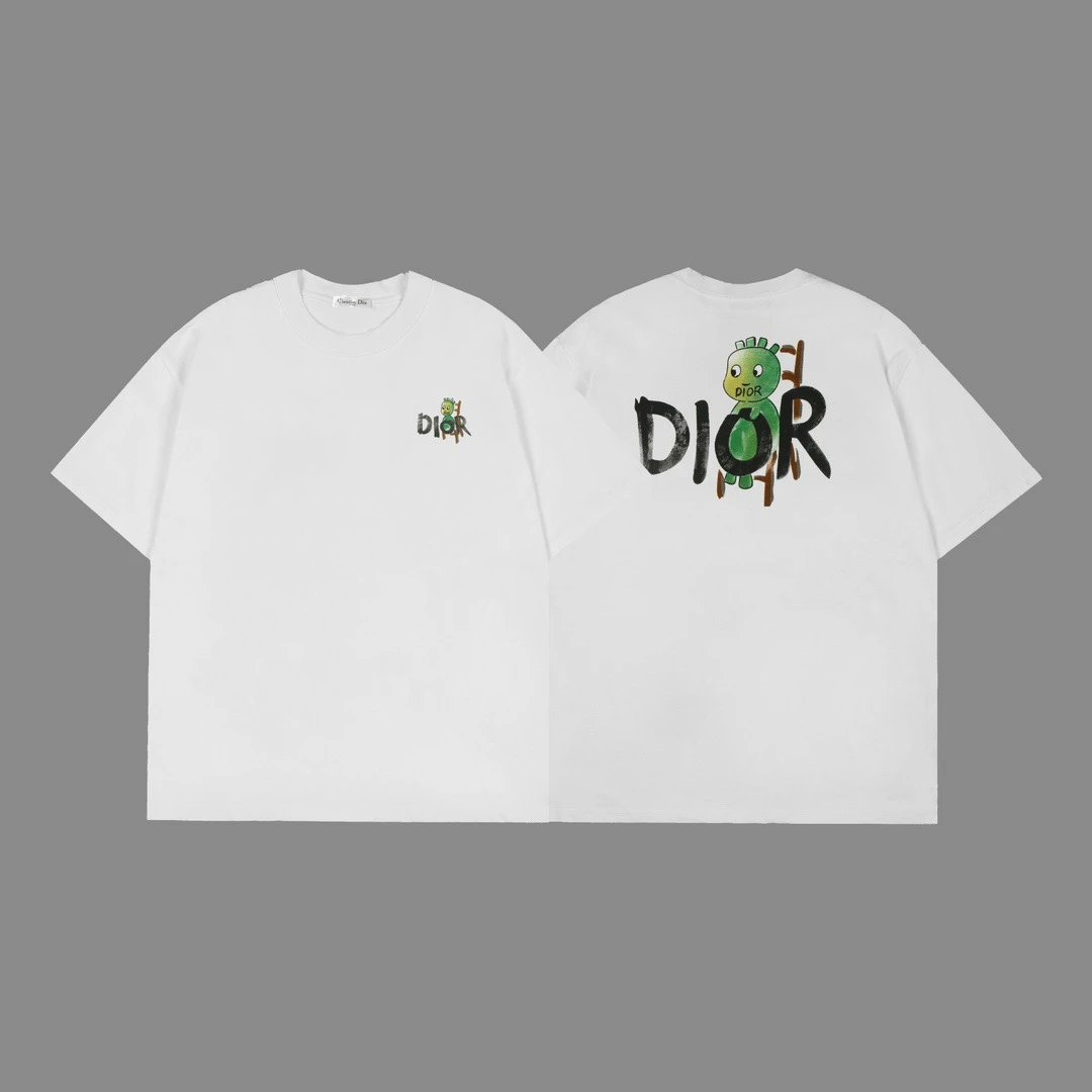 Dior Green Monster Back Print Tee White