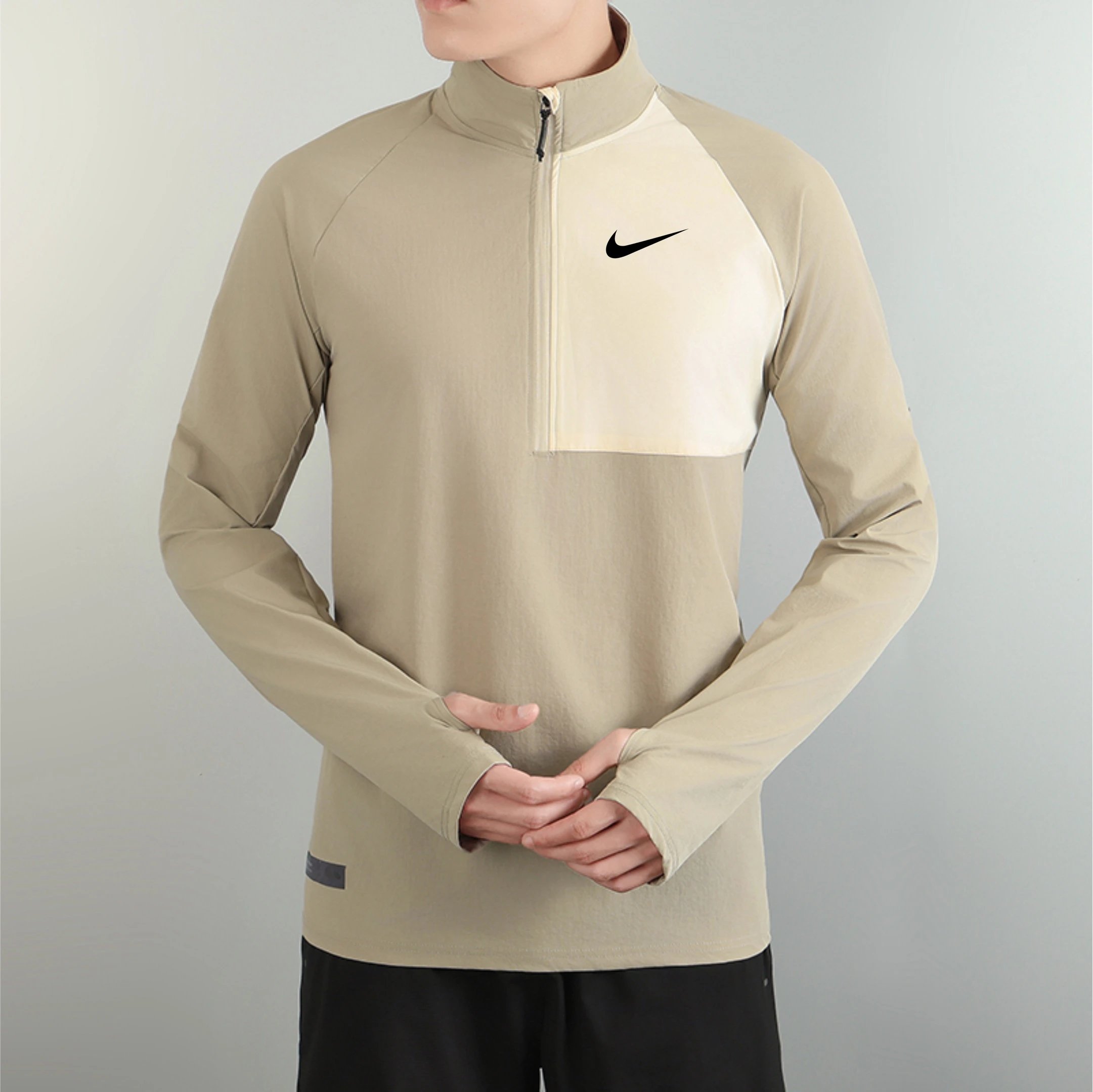 Nike Quarter Zip Top Khaki
