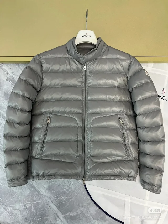 Moncler Down Jackets Quilted stand-collar puffer jacket with zip pockets product detail image 7