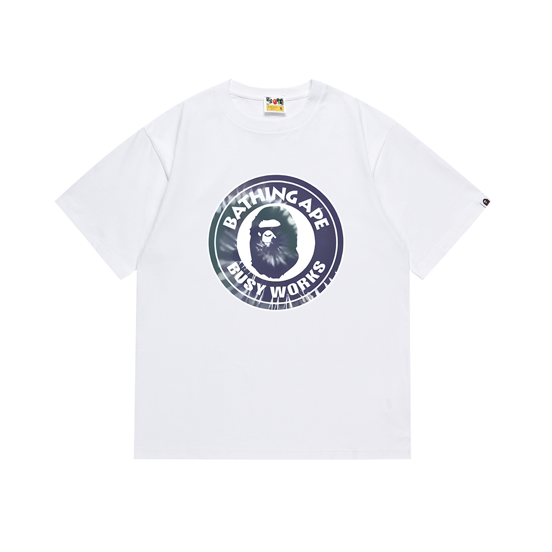 BAPE Busy Works Circle Logo Tee White Green Camo