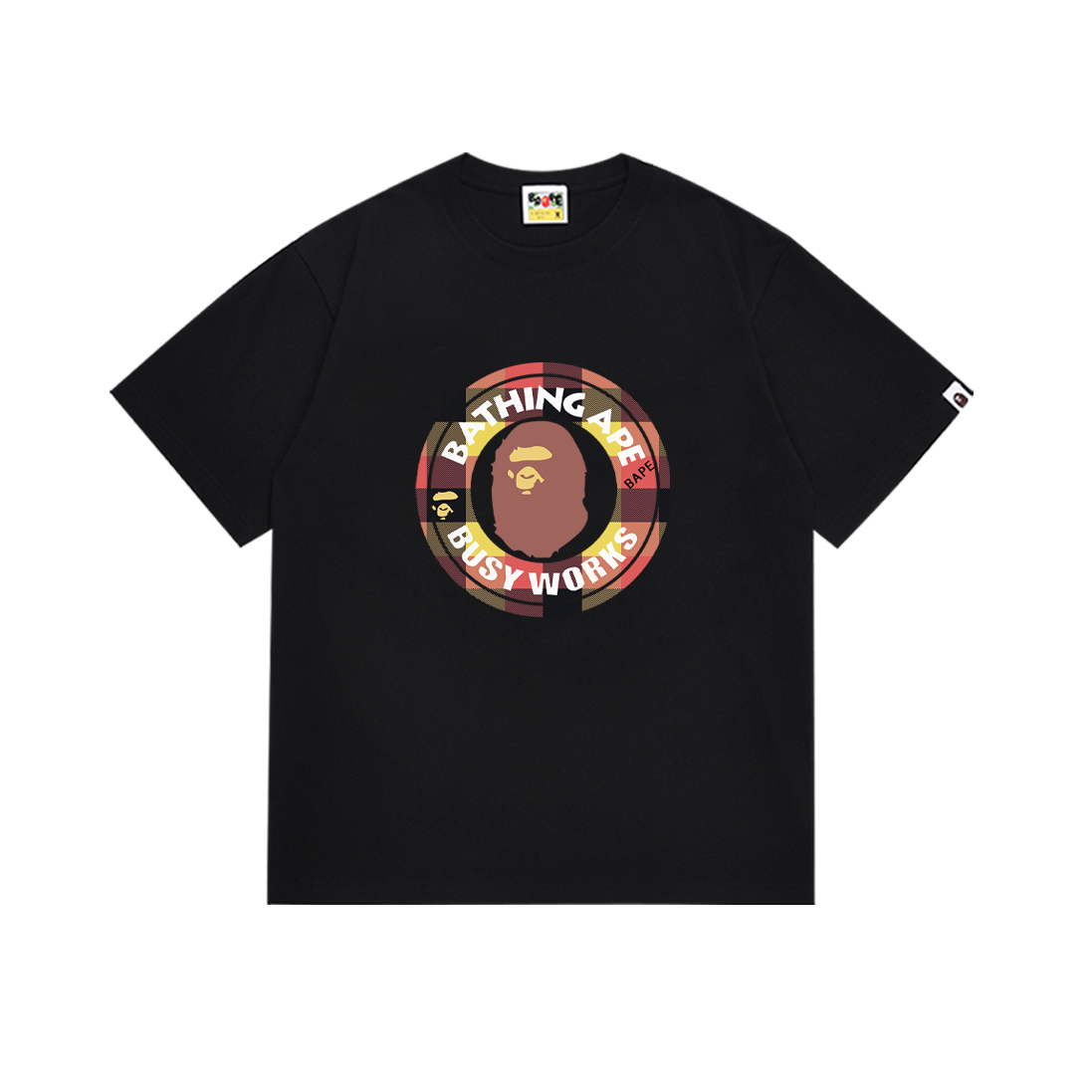BAPE Busy Works Circle Pink Camo Tee Black