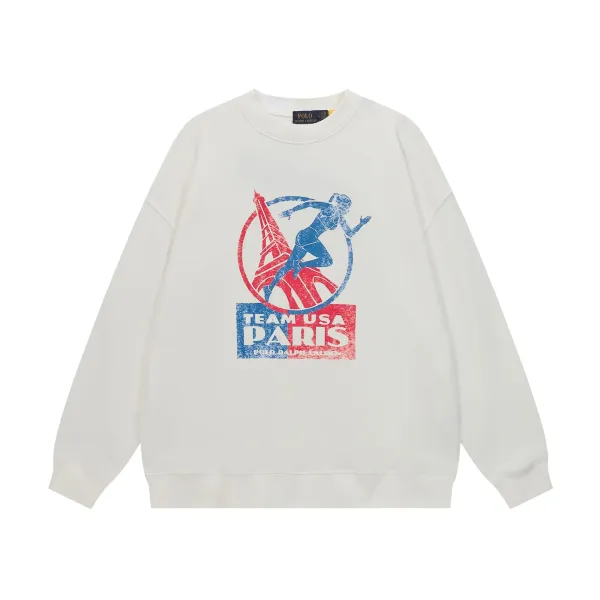 Polo Ralph Lauren Team USA Paris Graphic Hoodie White - 1