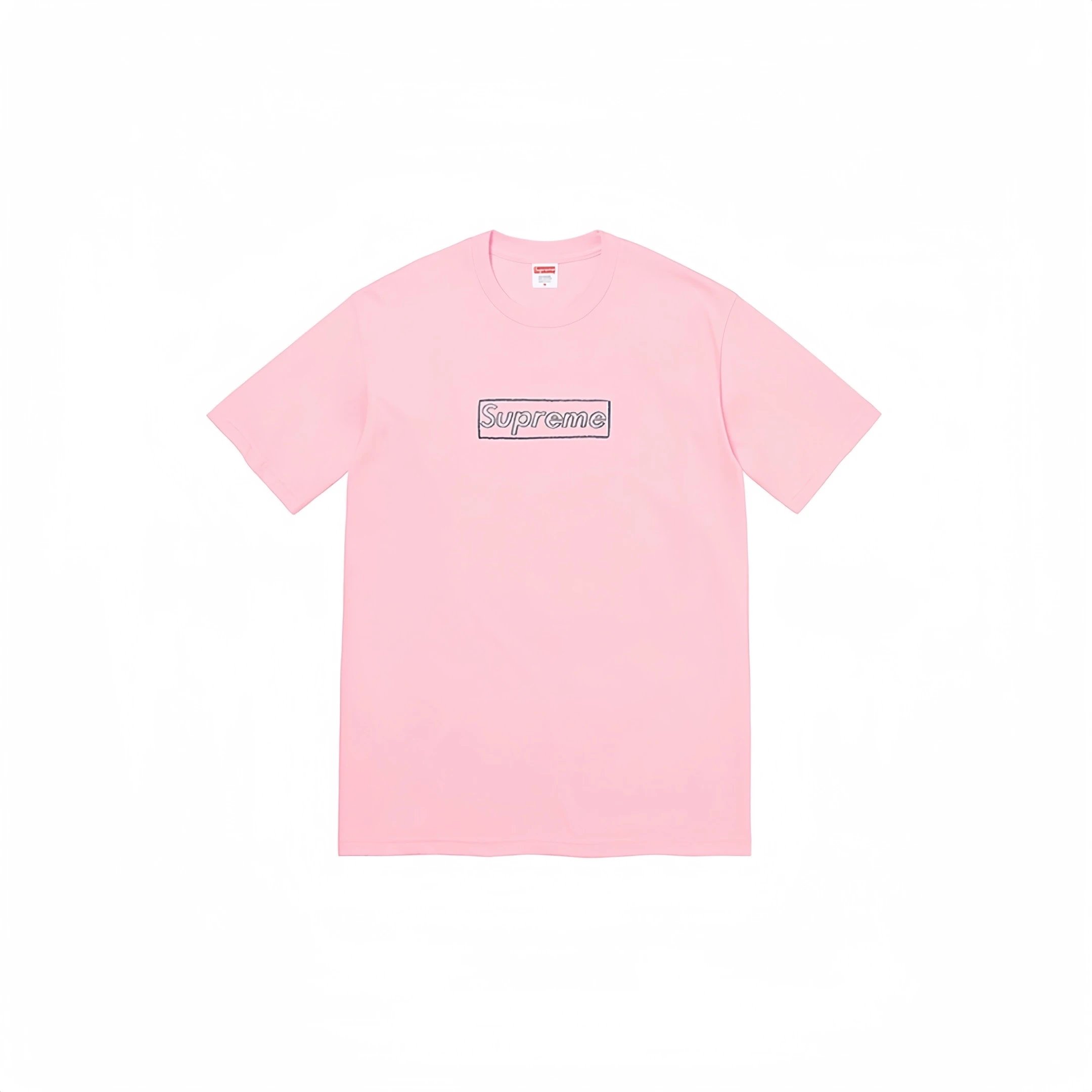Supreme KAWS Chalk Box Logo Tee Pink
