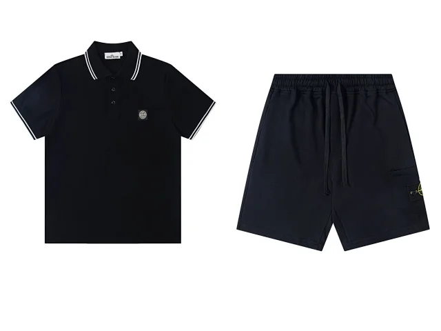 Stone Island Matching Sets Short-Sleeve Polo and Drawstring Shorts Set product detail image 7