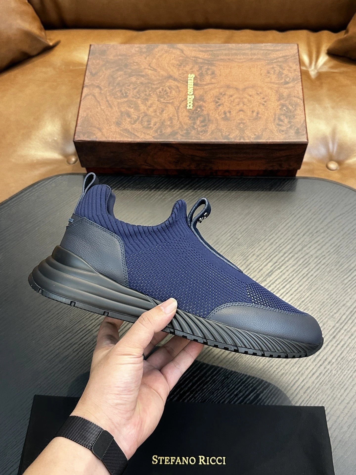 Stefano Ricci Sneakers Navy Blue