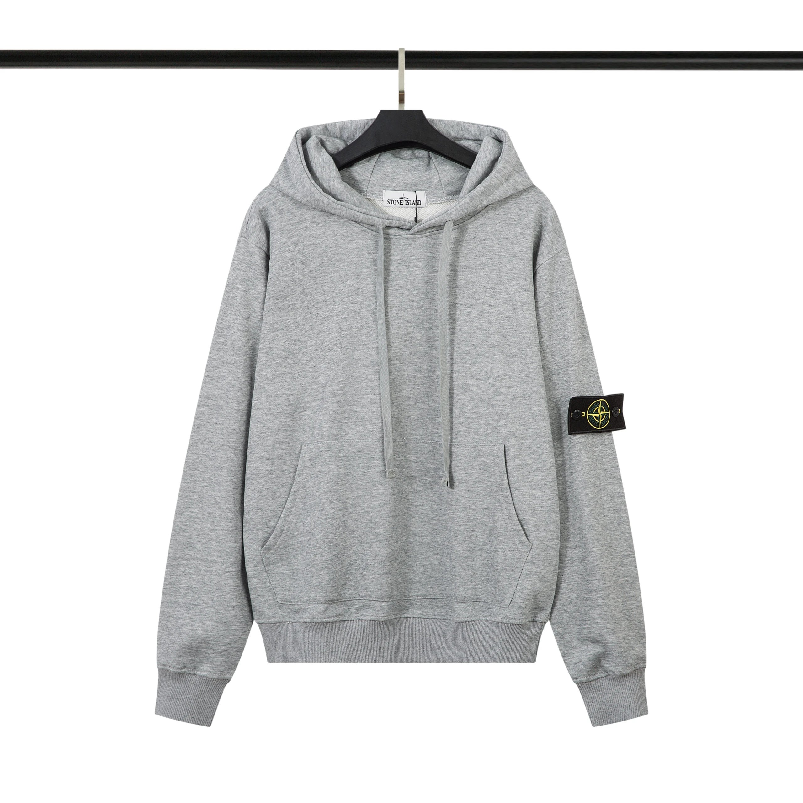 Stone Island Compass Badge Hoodie Grey Melange