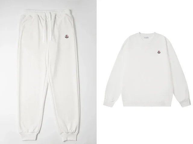 Moncler Tracksuits Crewneck sweatshirt and drawstring jogger set with logo patches product detail image 7