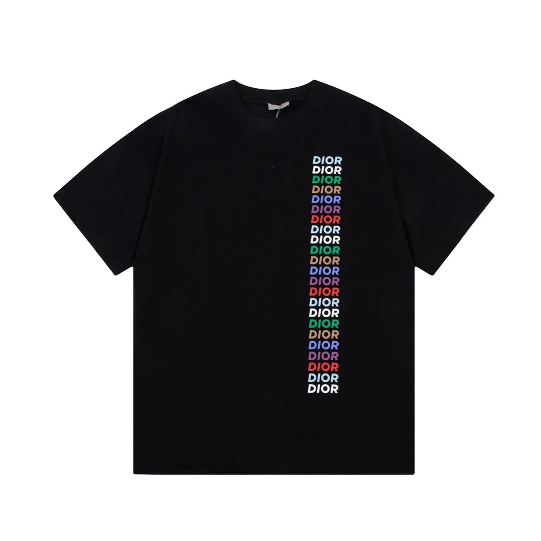 Dior Multicolor Repeat Logo Tee Black