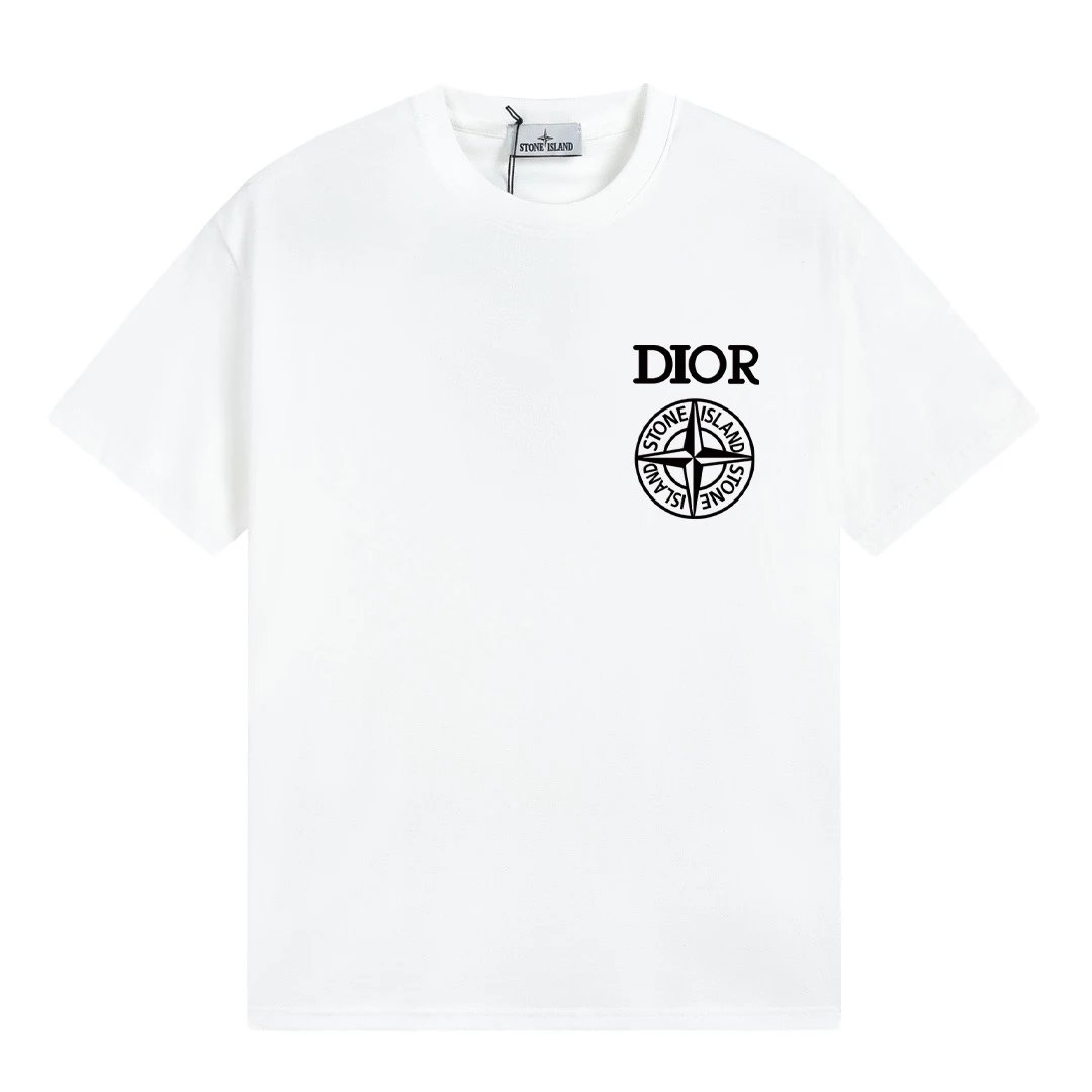 Stone Island x Dior Chest Logo Tee White