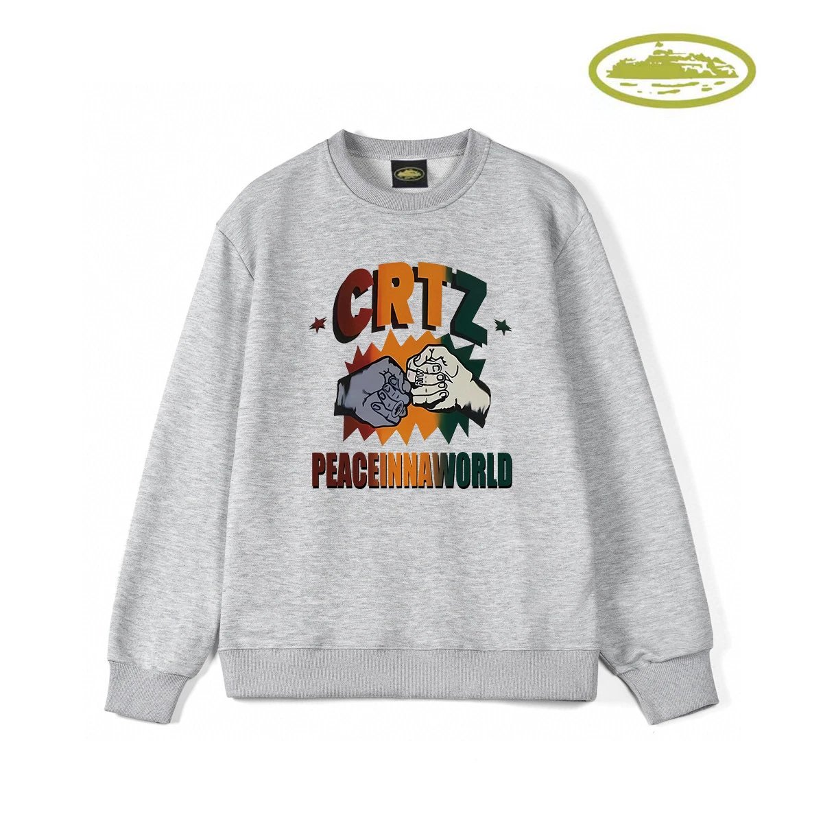 Design Graphic Print Crewneck Sweatshirt White Hoodie - 9
