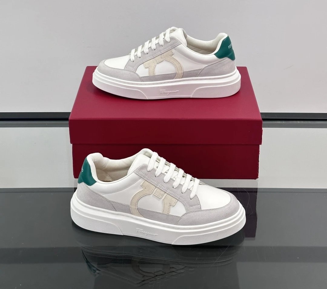 Design Retro Sport Sneakers Beige and White Sneakers - 11