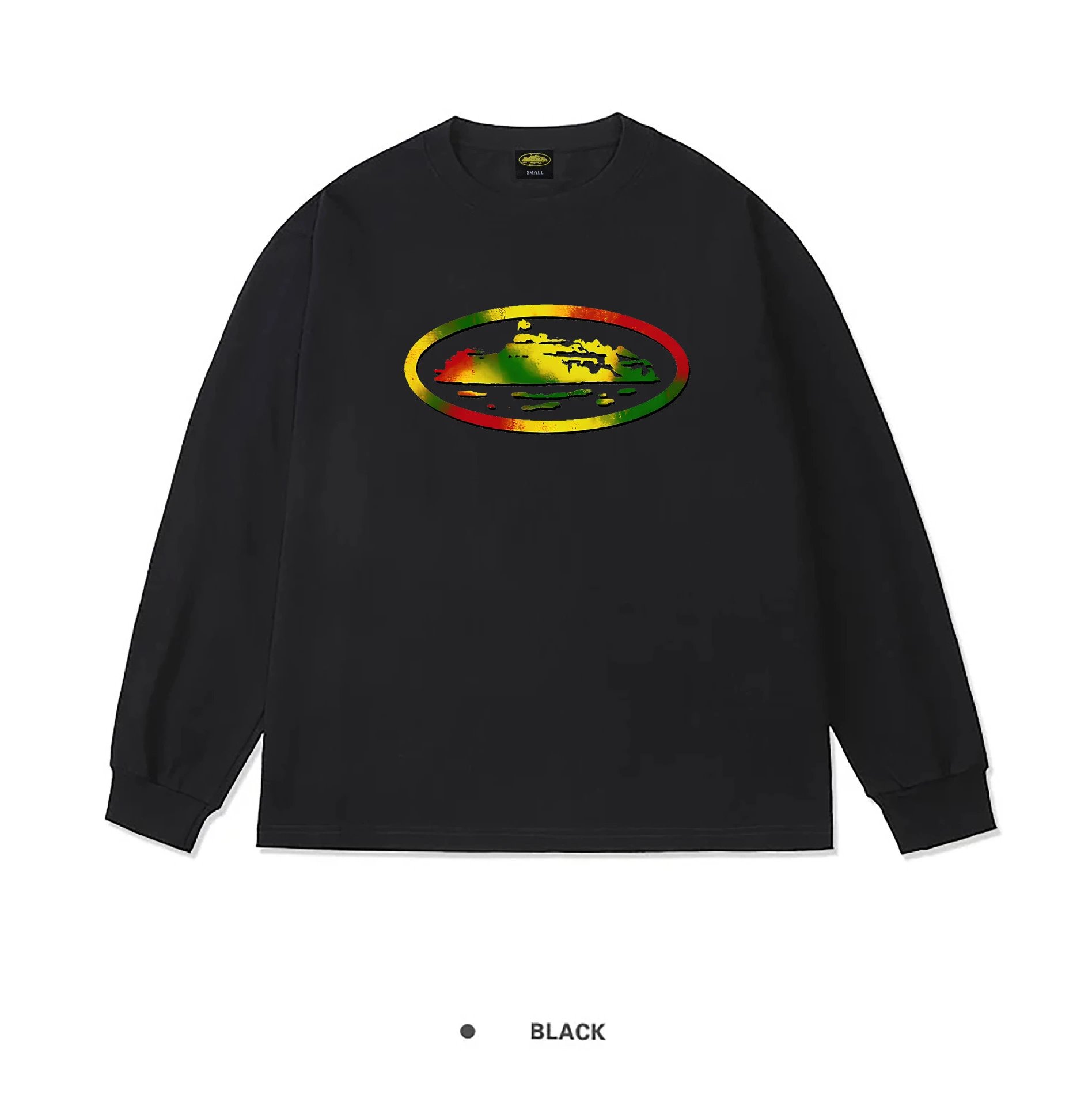 Corteiz Alcatraz Rasta Oval Long Sleeve Black