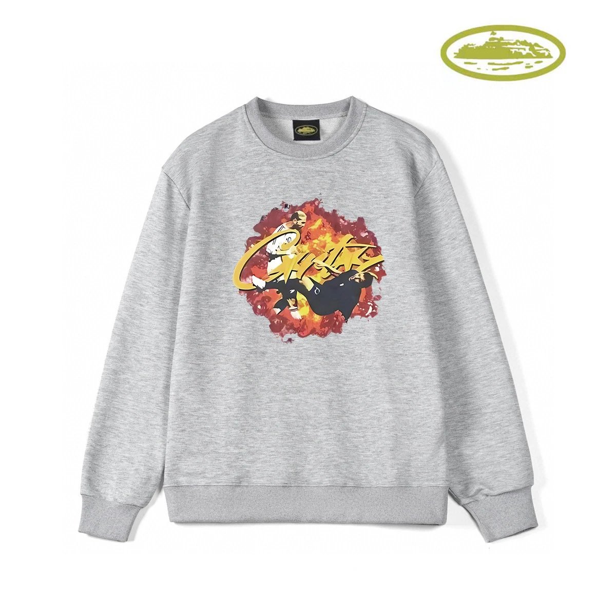 Design Graphic Print Crewneck Sweatshirt White Hoodie - 12
