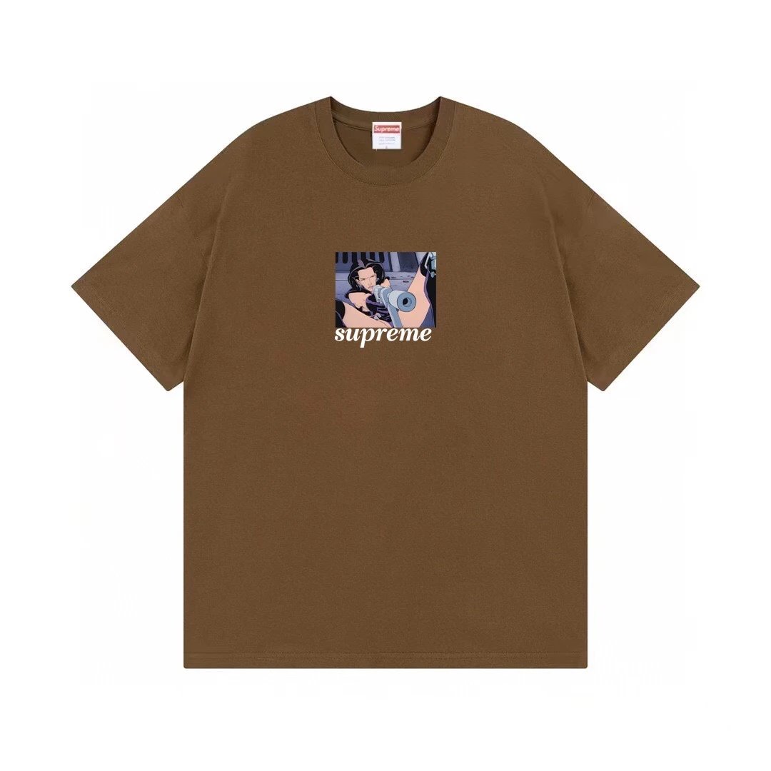 Supreme Anime Girl Graphic Tee Brown