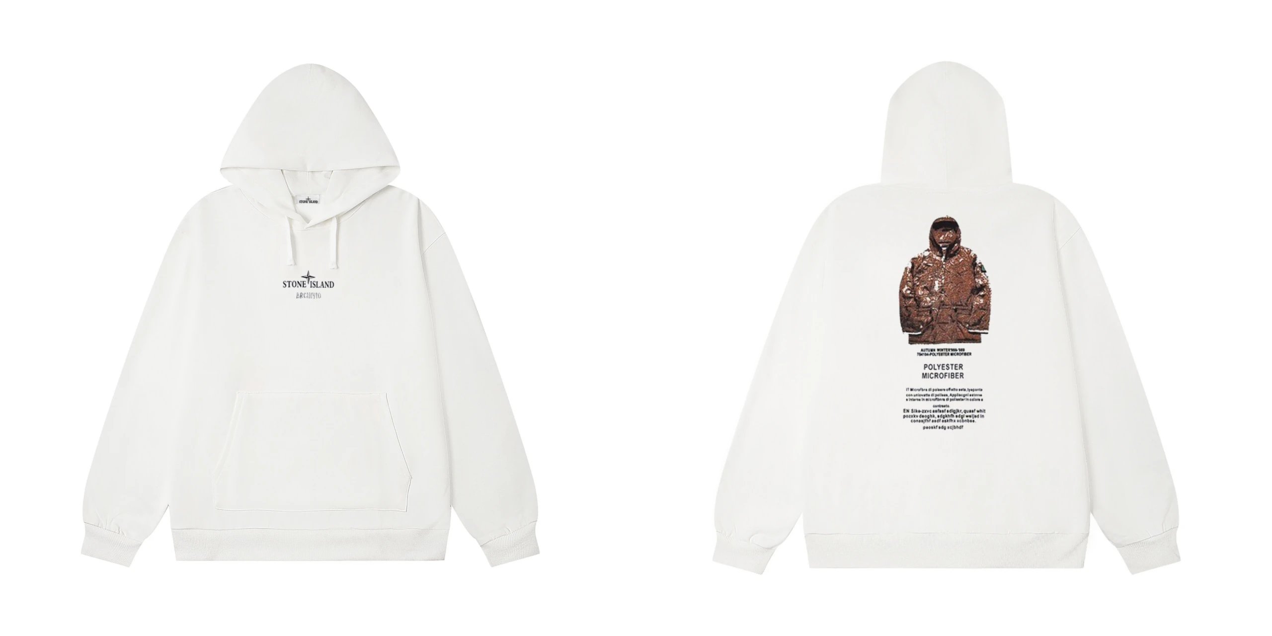 Stone Island Compass Stamp Hoodie White