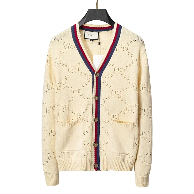 Gucci Knitwear V-Neck Button-Front Knit Cardigan product detail image 4