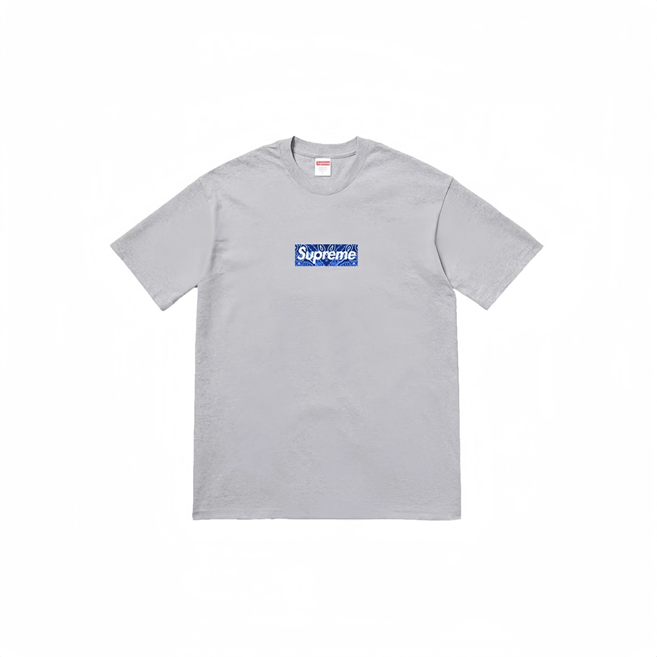 Supreme Bandana Box Logo Tee Grey Blue