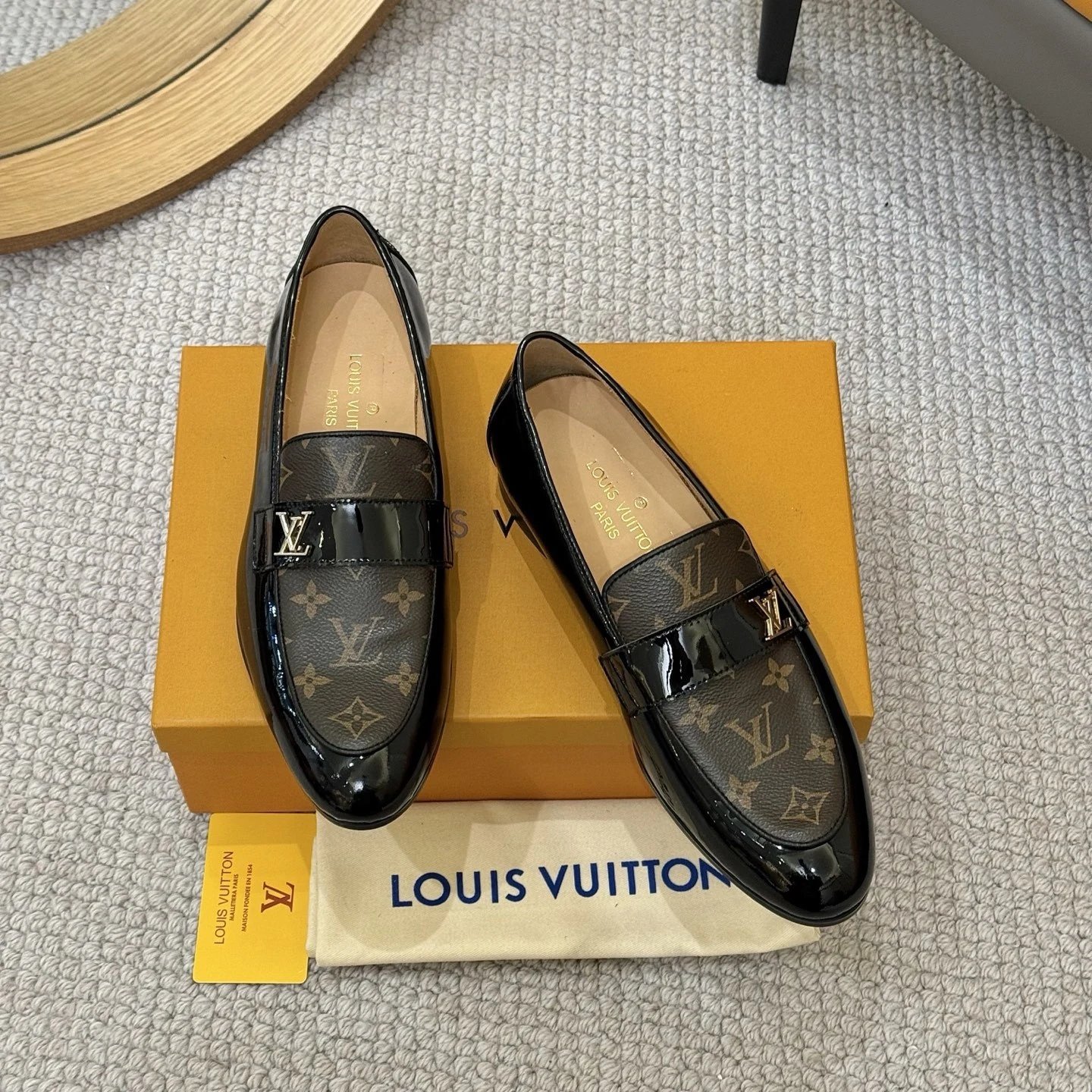 Louis Vuitton Vendome Loafer Monogram Patent Brown