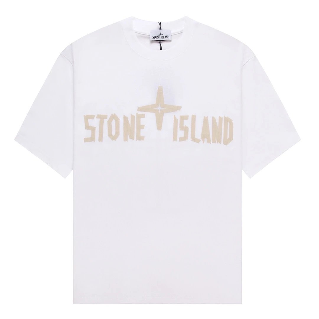 Stone Island Scratched Logo Tee White
