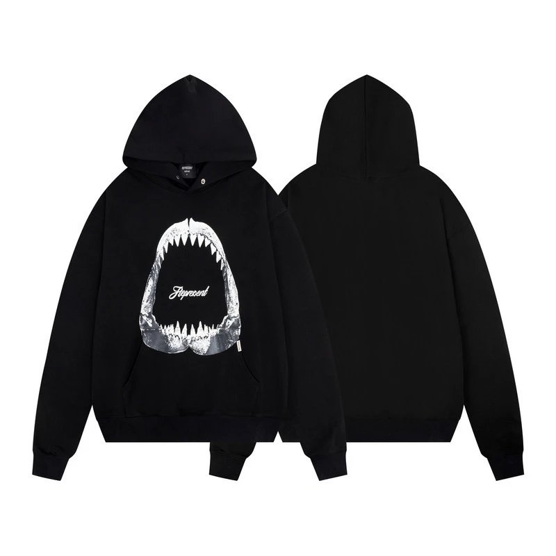 Represent Clo Shark Jaw Graphic Hoodie Black