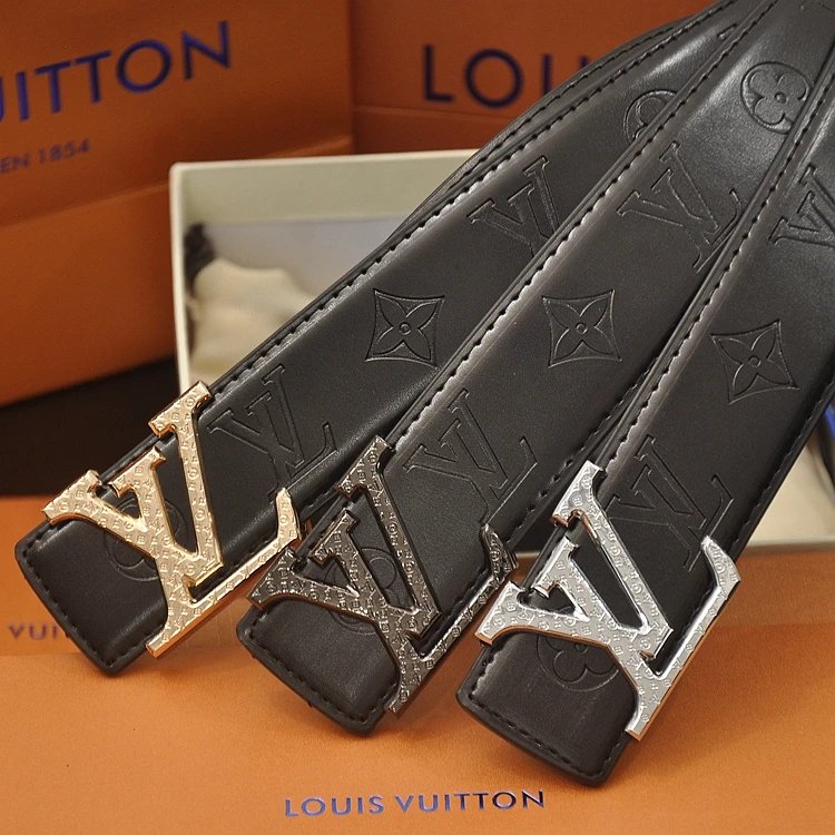 Louis Vuitton Damier Ebène Reversible Belt Brown Gold Leather Belt - 7