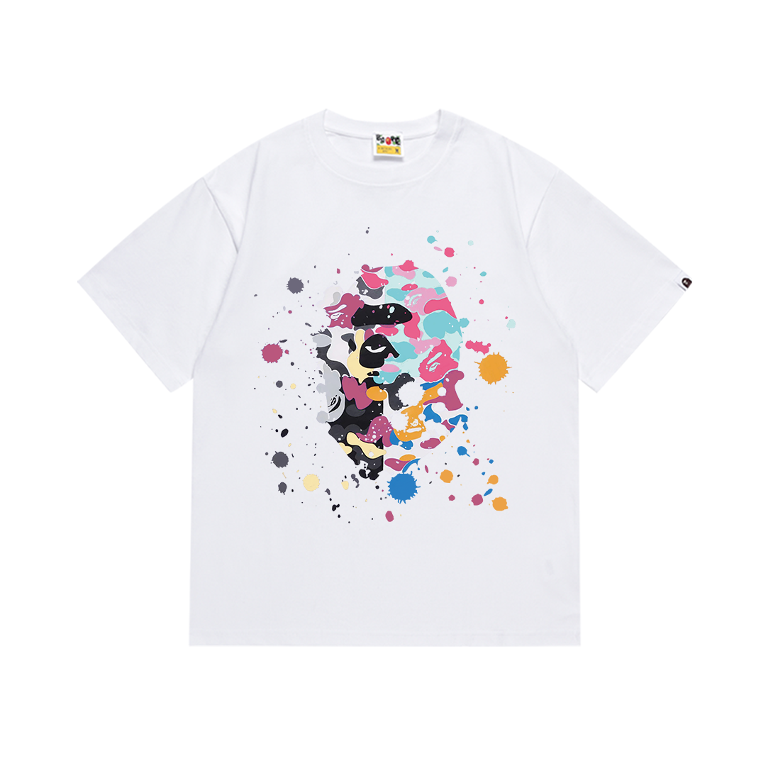 A Bathing Ape Face Graphic White T-Shirt - 12
