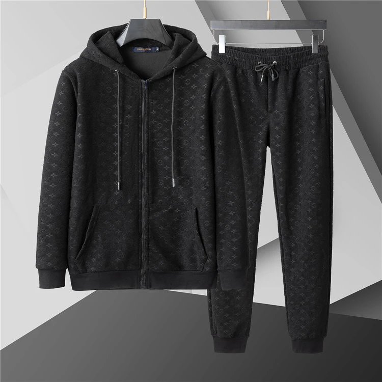 Louis Vuitton Hoodie Pants Set Black