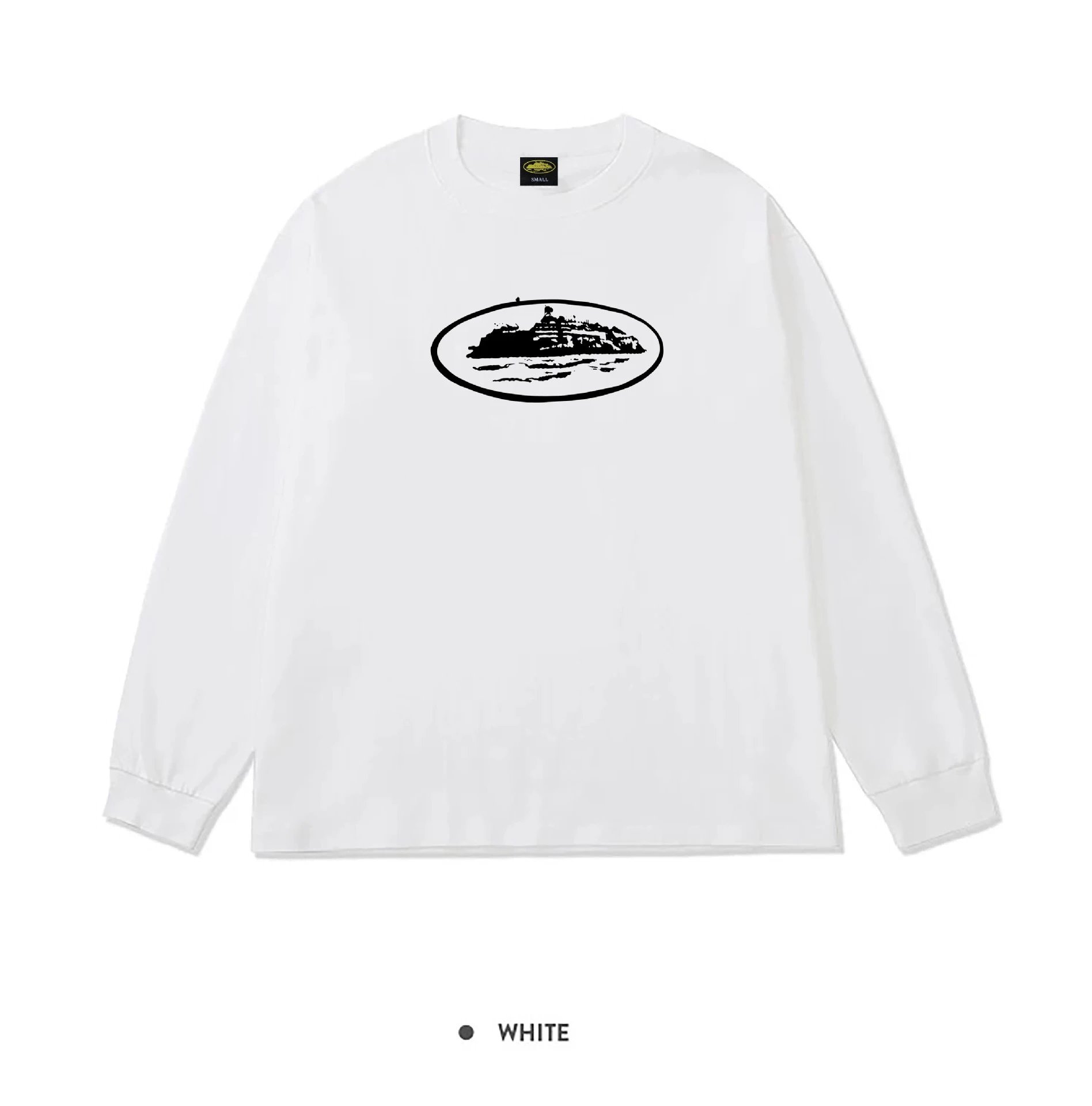 Corteiz Alcatraz Island Long Sleeve Tee White Black