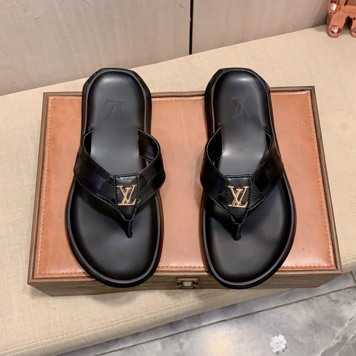 Louis Vuitton Damier Graphite Slide Sandals Black Slippers - 2
