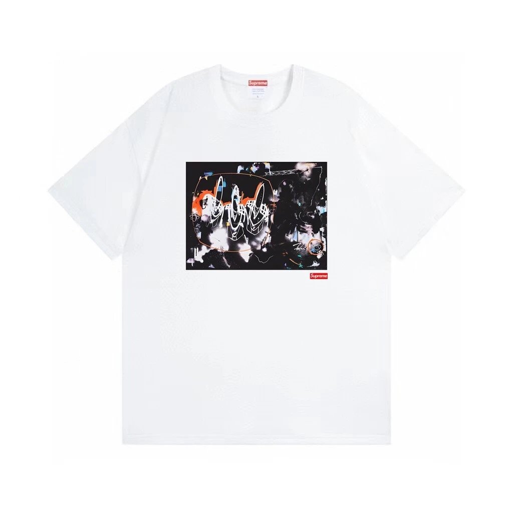 Supreme Abstract Graffiti Graphic Tee White