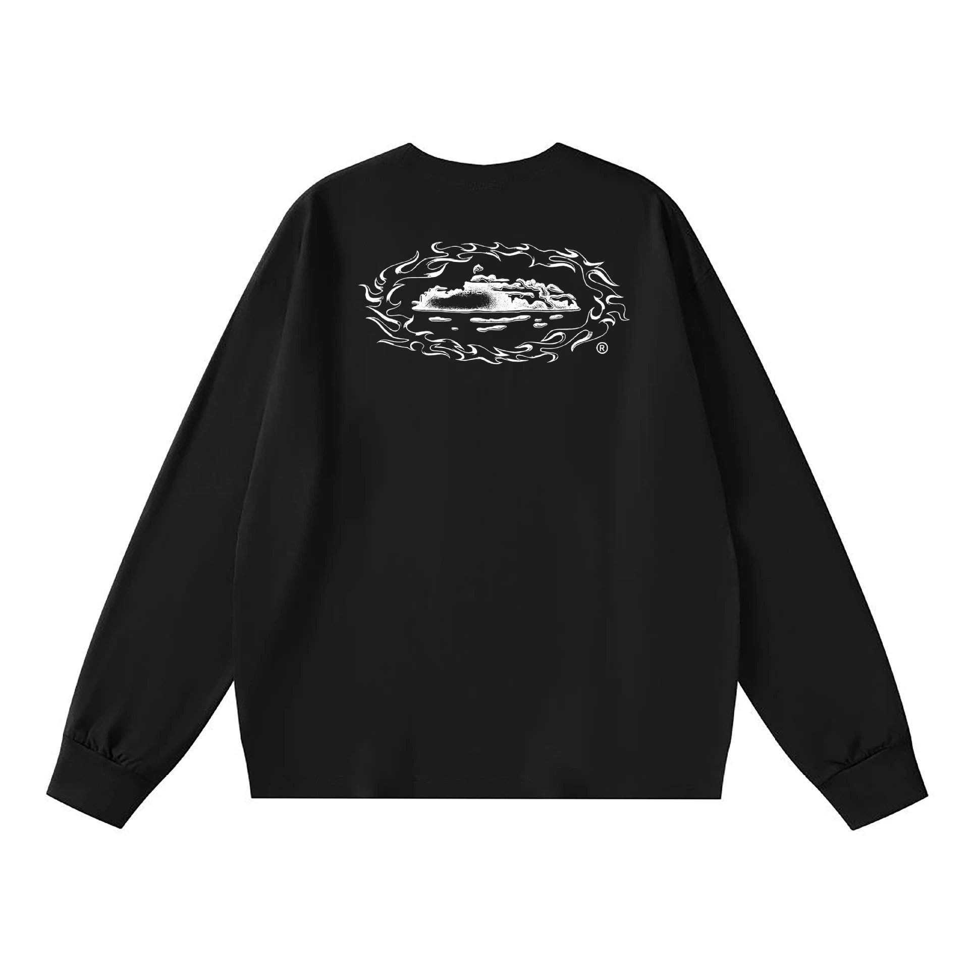 Corteiz Flame Long Sleeve Tee Black