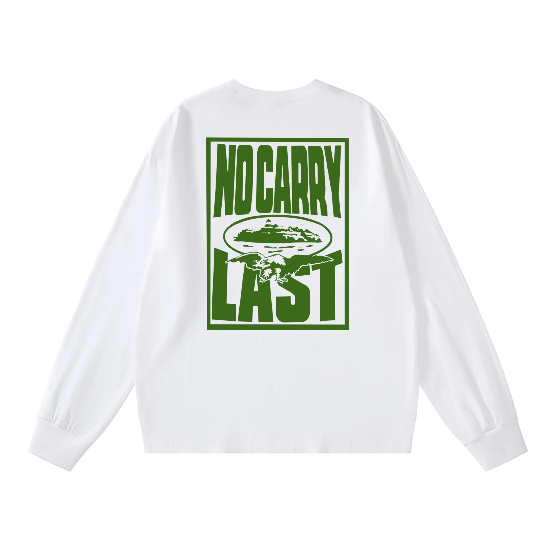 Design No Carry Last Graphic Long Sleeve T-Shirt White T-Shirts - 1