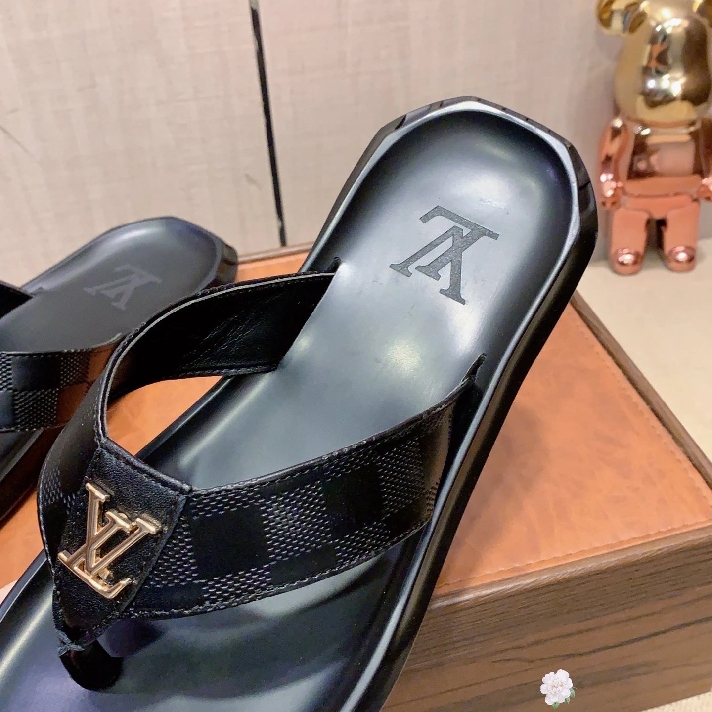 Louis Vuitton Damier Graphite Slide Sandals Black Slippers - 9