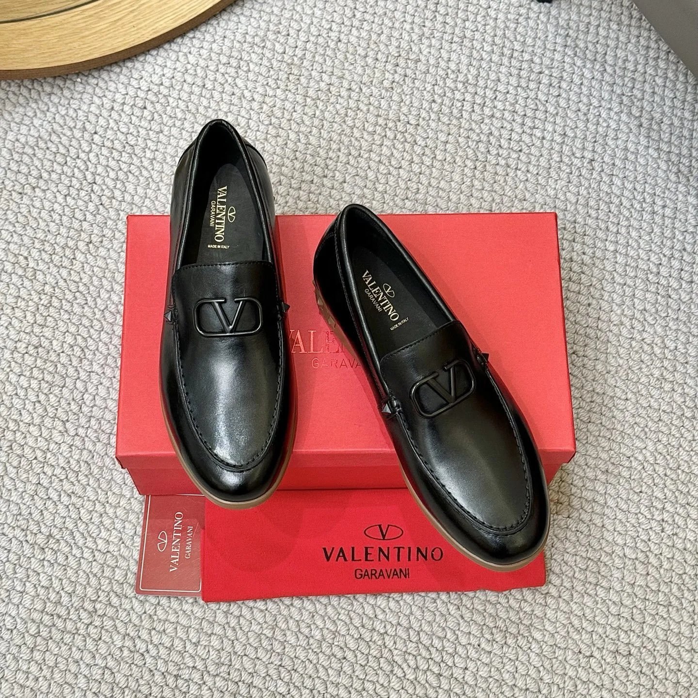Valentino Garavani VLogo Leather Loafer Black