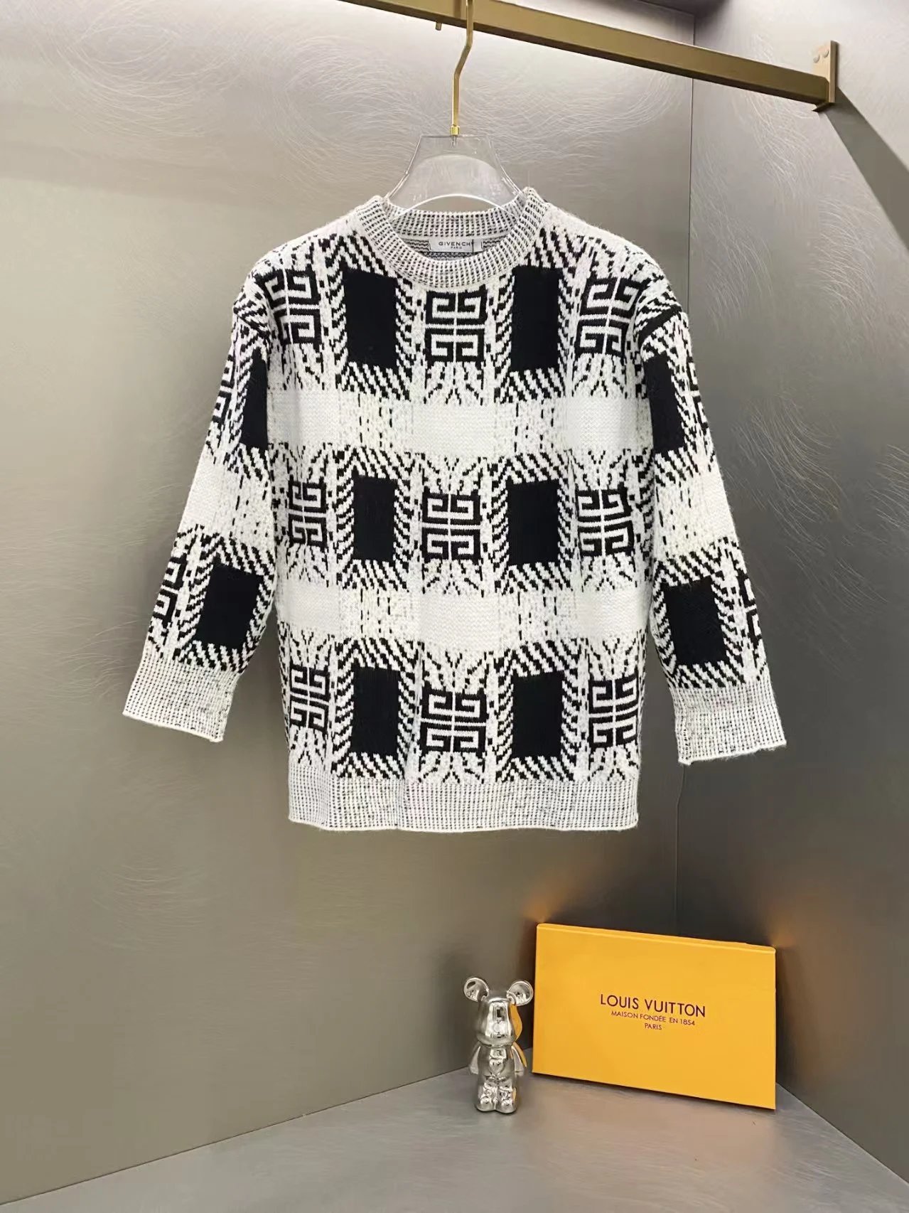 Givenchy Black and White Knit Sweater