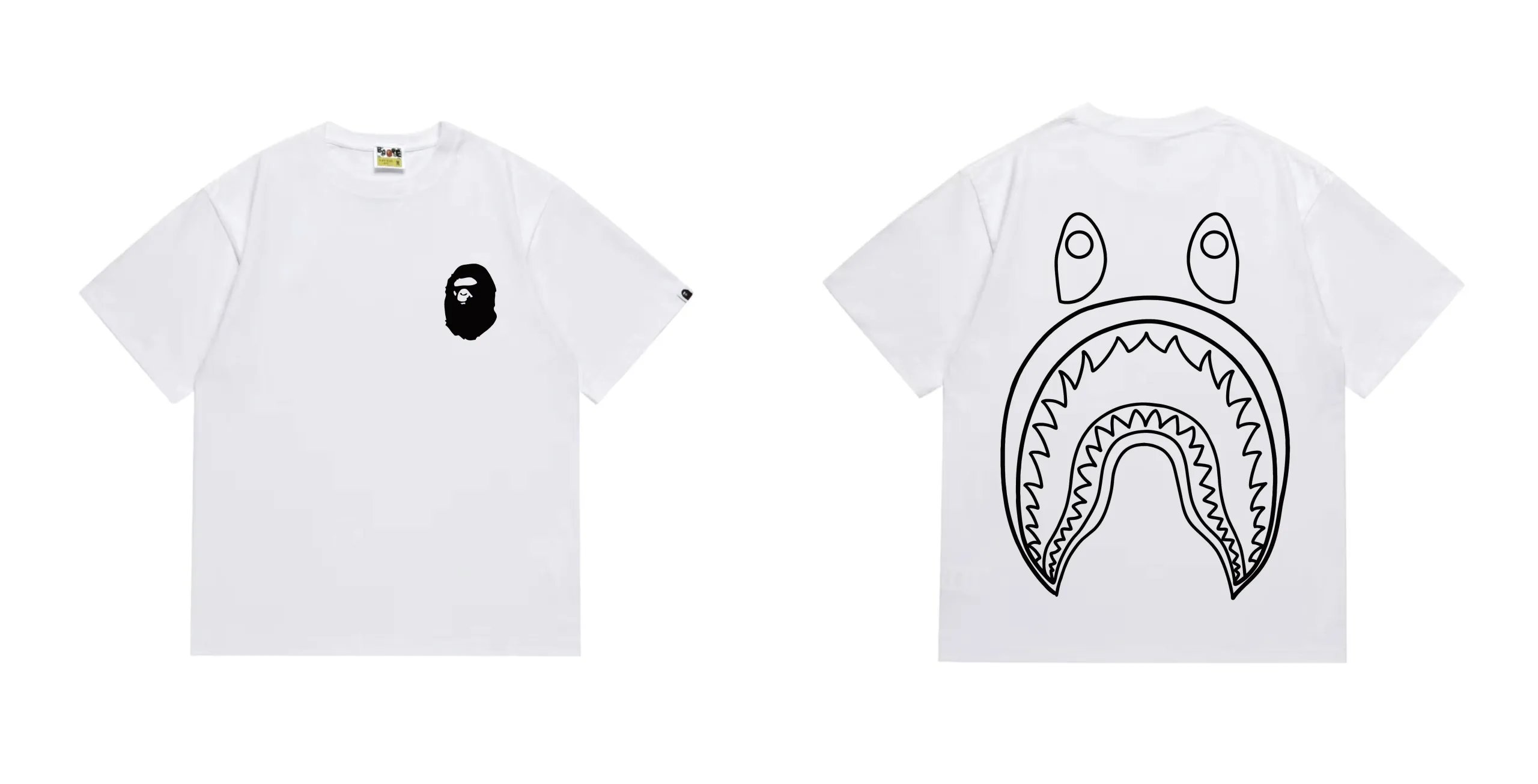 BAPE Shark Back Print Tee White Black