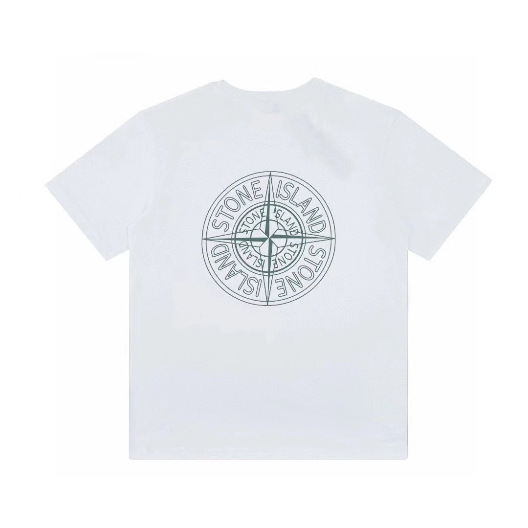 Stone Island Outline Compass Back Print T-Shirt White