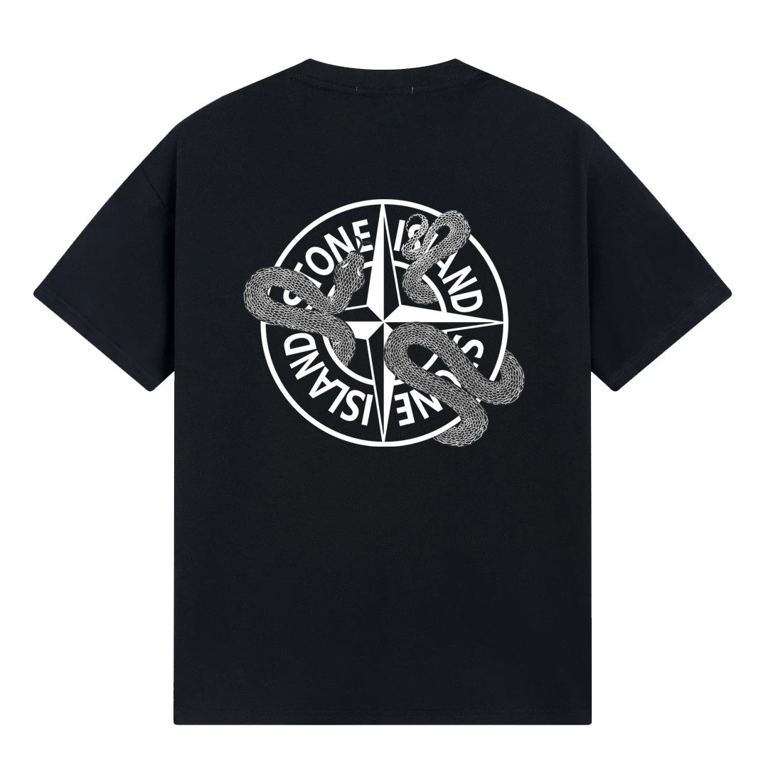 Stone Island Snake Compass Back Print Tee Black