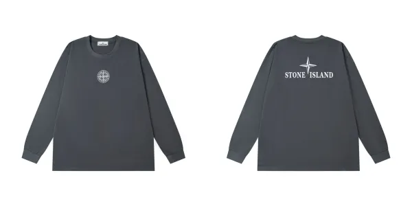 Stone Island Long Sleeve T-Shirt Charcoal Gray - 1